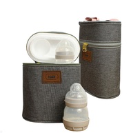 Bolsa Térmica Porta Mamadeira para Maternidade - Mantém Frio e Quente até 3h (Cinza Rosa) - imagem 1