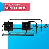 Suporte Banheiro Cantoneira Preto Arthi com Fita 3M - imagem 2