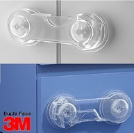 Kit 6 Travas de Segurança Transparentes para Portas, Gavetas e Geladeiras com Adesivo 3M - imagem 4