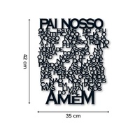 Painel Decorativo Pai Nosso em Relevo - MDF 3mm 42x35cm - Decoração Religiosa Elegante para Sala e Quarto - imagem 4