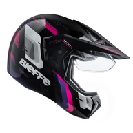 Capacete Moto Bieffe 3Sport Horizon Preto Brilhante Rosa: Segurança e Estilo para Sua Pilotagem - imagem 1