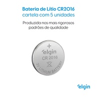 Pilha CR2016 Elgin: Kit 20 Unidades 3V - imagem 2