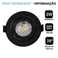 Spot LED Embutir: Iluminação Direcionável 3W - imagem 2