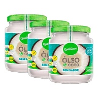 Kit 3X: Óleo de Coco Sem Sabor Qualicoco 200ml - imagem 1