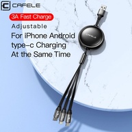 Cabo USB 3x1 Retrátil CAFELE: Carregue Tudo! - imagem 2