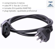 Extensão Elétrica 2 Metros 3x1,5mm² Cabo PP Reforçado - Tomada 20A - imagem 3