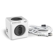 PowerCube ELG PWC-X4U/3M: Multiplicador 4 Tomadas Bivolt + 2 USB 2.4A, Cabo 3m, Cinza - imagem 2