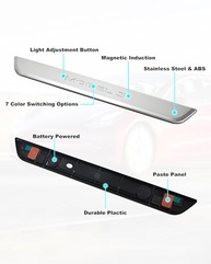 Ilumine seu Tesla Model 3: Luzes LED de Peitoril de Porta Prateadas (Kit 4 Peças) - imagem 5