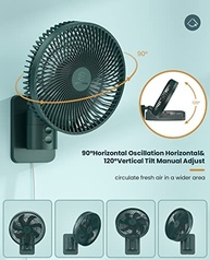 Ventilador de Parede LEMOISTAR 20cm com Controle Remoto - Oscilação 90°, 4 Velocidades, Silencioso - imagem 3