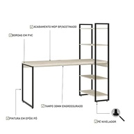 Escrivaninha com Estante Alta 4 Prateleiras 1,50m - Design Moderno e Funcional - imagem 4