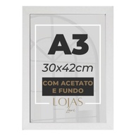 Kit 4 Molduras A3 30x42cm em Acetato Branco - Proteção Elegante para Diplomas e Fotos - imagem 1