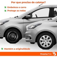 Kit 4 Calotas Esportivas Aro 14 Ka Hatch/Sedan 2015-2018 Prata Grid - Cubo Baixo - imagem 3