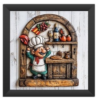 Kit 4 Quadros 18x18 cm Cozinha Mestre Cuca - Decoração Gourmet em Preto - imagem 4