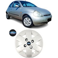 Jogo 4 Calotas Aro 13 Ford Ka 1997-2007 Grid 003CB com Adesivo Logo Preto Resinado - imagem 3