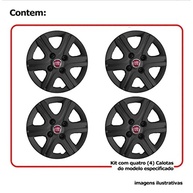 Kit 4 Calotas Fiat Palio Mille Fire Aro 13 Preto - Estilo e Proteção - imagem 4