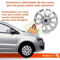 Kit 4 Calotas Fox Space Aro 15 Prata - Design Grid Moderno e Resistente - imagem 5
