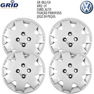 Jogo 4 Calotas Aro 14 VW Gol G3 G4 (2000-2014) Grid GR061CA com Adesivo Resinado Logo VW - imagem 4