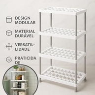 Estante Modular de Plástico 4 Andares - Organize com Estilo e Praticidade - imagem 5