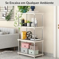 Rack Organizador Branco 4 Andares - Estante Plástica Multiuso com Design Moderno - imagem 3