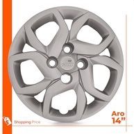 Kit 4 Calotas Aro 14 Fiat Mobi 2017 2018 Prata Grid Cubo Baixo - imagem 4