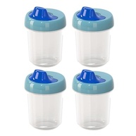 Kit 4 Copos para Bebês com Bico de Transição 350ml - Antivazamento, Tampa Higiênica e Design Reforçado (Azul) - imagem 2