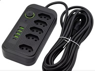 Regulador de Tomadas Bivolt com 5 Tomadas e 4 USB (Tipo-C Incluso) - Organize sua Energia! - imagem 1