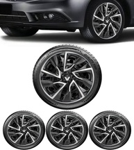 Jogo 4 Calotas Esportivas DS4 Preto/Prata Aro 14 - Design Moderno para Sandero, Logan, Clio e Mais! - imagem 1