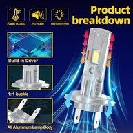Kit 4 Lâmpadas LED H7 para Mercedes-Benz GL450/ML350/E/GLK - Alta Potência e Durabilidade - imagem 5