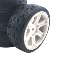 4 Pneus RC 1:10 para TT01/TT02 - Tração Superior e Durabilidade em Preto e Branco - imagem 4