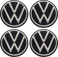 Jogo 4 Emblemas Resinado Preto/Prata 48mm para Calota VW - Polo, Gol, Fox, Saveiro e Mais - imagem 1