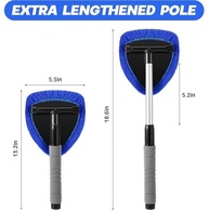 Kit Limpeza Para-brisa Carro: Alça Extensível e 4 Panos Microfibra Reutilizáveis - imagem 3