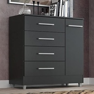 Cômoda Laura 4 Gavetas e 1 Porta em Design Moderno Onix - Organize seu Espaço com Estilo - imagem 2