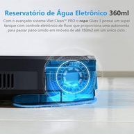 Robô Aspirador Ropo Glass 3 Preto - 4 em 1 com Lâmpada UV, App, Alexa e Google Home - imagem 5