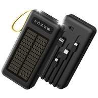 Power Bank Solar 20000mAh com Lanterna e 4 Cabos Integrados: Energia Portátil para suas Aventuras! - imagem 1