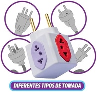 Adaptador Tomada Benjamin Cubo Colorido: 4 Entradas Universais 10A/20A - imagem 4