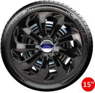 Jogo 4 Calotas Esportivas Velox Aro 15 Preto Brilhante - Novo Ka, Fiesta, Focus - imagem 4