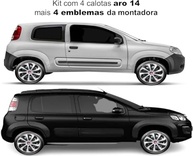 Jogo 4 Calotas Esportivas Velox Aro 14 Preto/Prata - Fiat Novo Uno, Argo, Mobi e Mais! - imagem 3