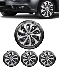 Jogo 4 Calotas Velox Preto/Prata Aro 14 para Volkswagen: Gol, Fox, Voyage e Mais! - imagem 1