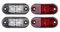 Kit 4 Lanternas LED Vigia Teto 12/24V para Van, Caminhão e Barco - Cristal/Vermelho KLX - imagem 1