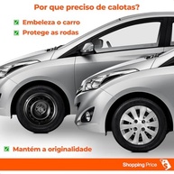 Kit 4 Calotas Aro 14 Hb20 Hb20S Prata Grid - Cubo Baixo - imagem 3