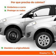 Kit 4 Calotas Palio Attractive Aro 14 Prata - Design Grid e Fixação Segura - imagem 3