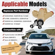 Kit 4 Injetores Combustível Toyota Corolla 2009-2019 | Matrix | Scion xD | Pontiac Vibe - Performance Otimizada - imagem 3
