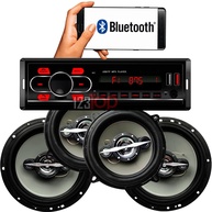 Kit Som Automotivo Completo: Rádio Bluetooth MP3 + 4 Alto Falantes 5" e 6" Leson - imagem 1