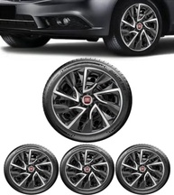 Jogo 4 Calotas Esportivas DS4 Preto/Prata Aro 14 - Fiat Novo Uno, Argo, Cronos e Mais - imagem 2
