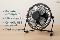 Mini Ventilador USB de Mesa Premium Silencioso com 4 Pás de Alumínio – Ideal para Escritório e Home Office - imagem 4