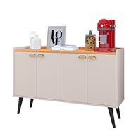 Aparador Buffet Kiev 4 Portas - Design Moderno para Sala de Jantar, Cozinha ou Quarto | RPM Móveis (Off White/Cinamomo) - imagem 2
