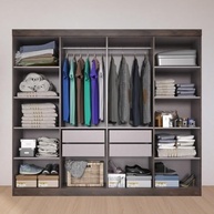 Guarda-Roupa Casal Lisboa 8 Portas com 4 Gavetas - Design Moderno Chocolate/Off White - imagem 5
