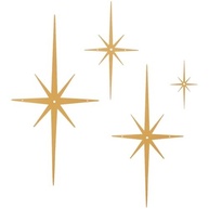 Decoração de Parede Estrela Explosão em Ouro - 4 Peças Modernas para Ambientes Atuais - imagem 2