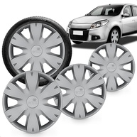 Kit 4 Calotas Aro 14 Grid Prata para Clio, Sandero e Logan (2011-2013) - Design Grid com Fixação por Pressão - imagem 1