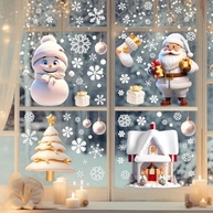 4 Adesivos de Janela de Natal Brancos - Decoração Elegante para Inverno e Festas - imagem 5